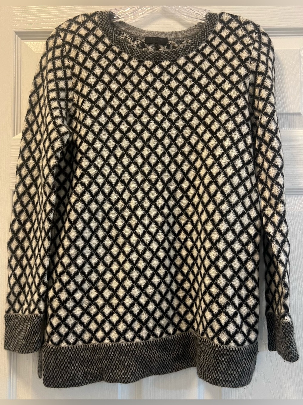 J.Crew Collection Diamond Pattern Cashmere Sweater, size Medium.